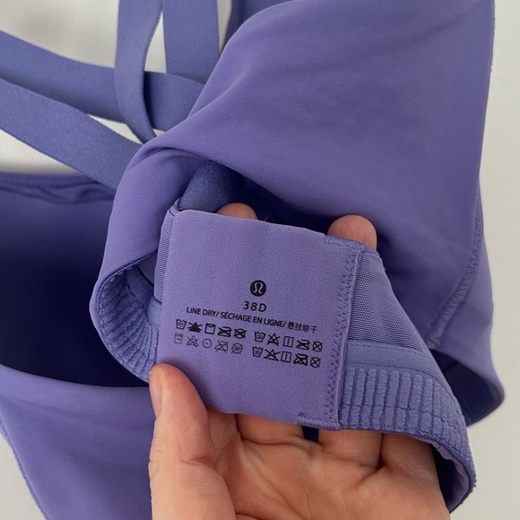 NWOT Lululemon Sports Bra Size 38D Purple Energy Bra High Support - Picture 7 of 8